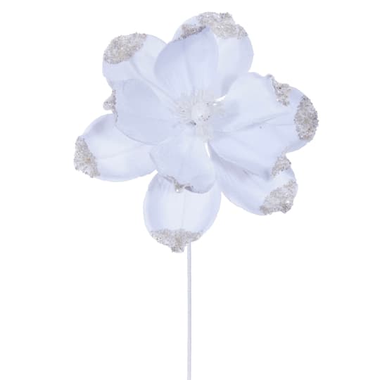 Vickerman 21.5" White Velvet Magnolia Sprays, 4ct.